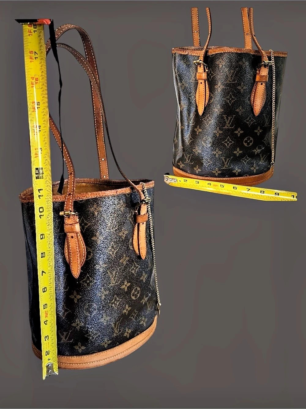 Louis Vuitton Petit Bucket PM Tote in Brown & Black